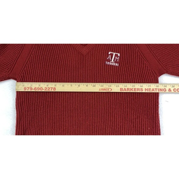 Vtg College Wear By Gepner Knit Pullover Texas A&M Sweater Size Small Red Maroon - Picture 4 of 6